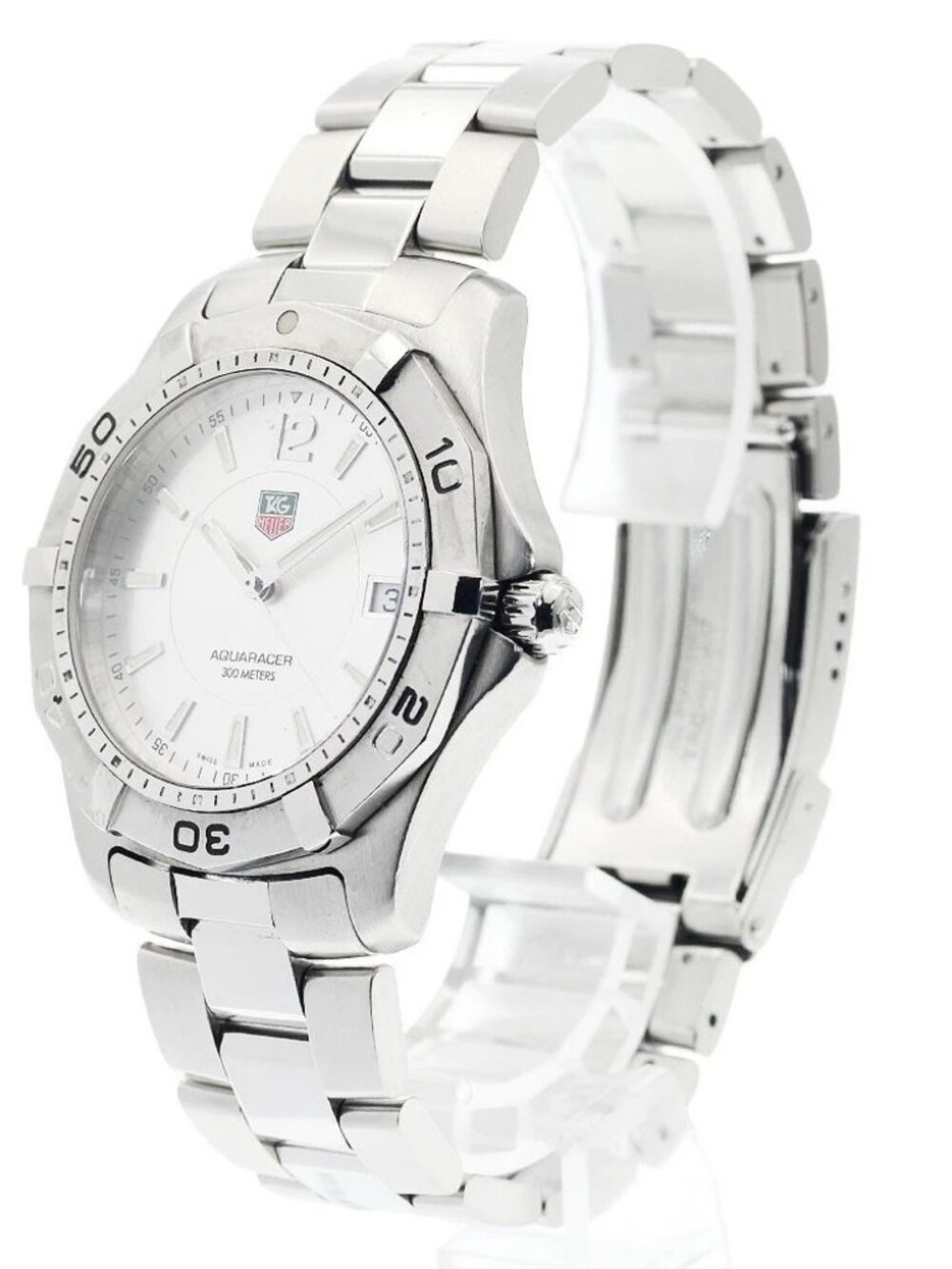TAG HEUER Aqua racer WAF1112 Date Silver Dial Quartz Men's Watch_938806